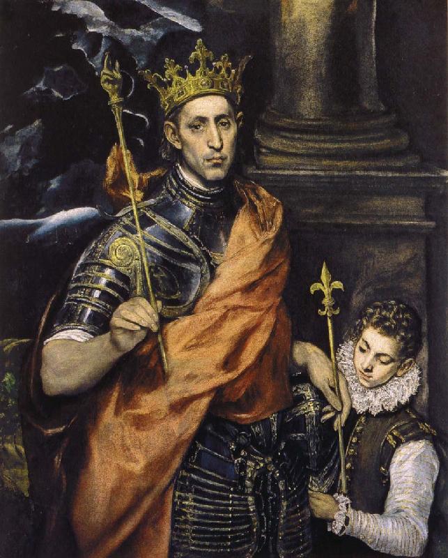 El Greco St Louis,King of France,with a Page Sweden oil painting art